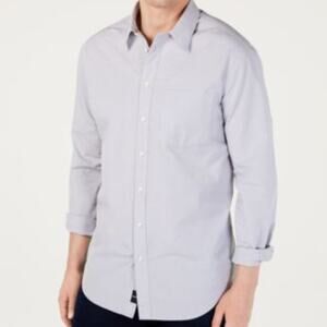DKNY Pindot Textured Downtown Button Down Shirt Size XL
